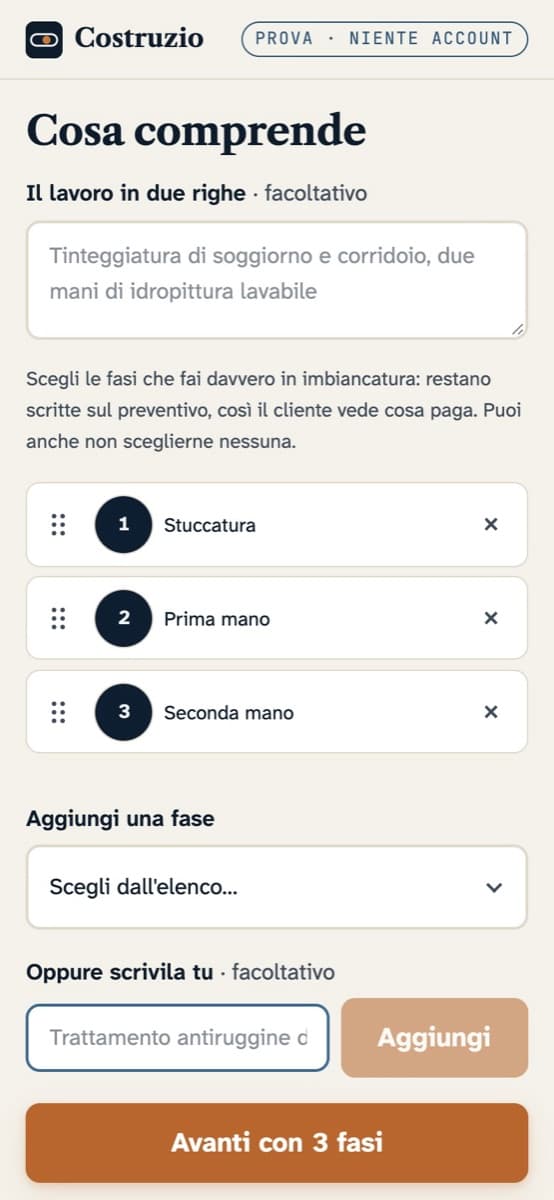 Le fasi di una tinteggiatura, da toccare